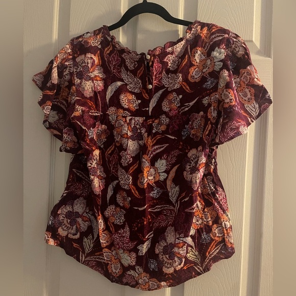 Old Navy Burgundy Floral Blouse​ - Picture 3 of 3